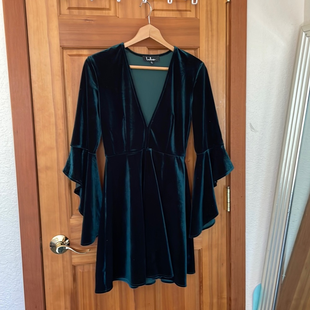 Emerald velvet dress